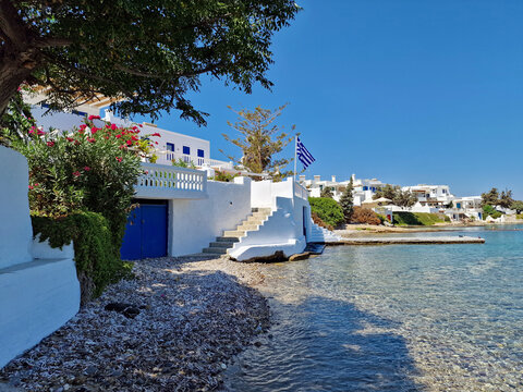 Coastline at Pollonia beach on Milos island. Greece, Europe.