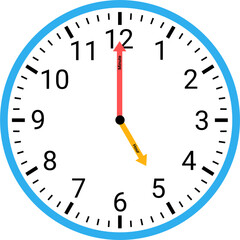 Analog clock showing time illustration 