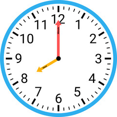Analog clock showing time illustration 