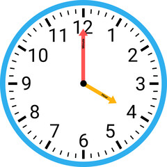 Analog clock showing time illustration 
