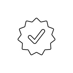 Verify badge icon. Approved symbol modern, simple, vector, icon for website design, mobile app, ui. Vector Illustration