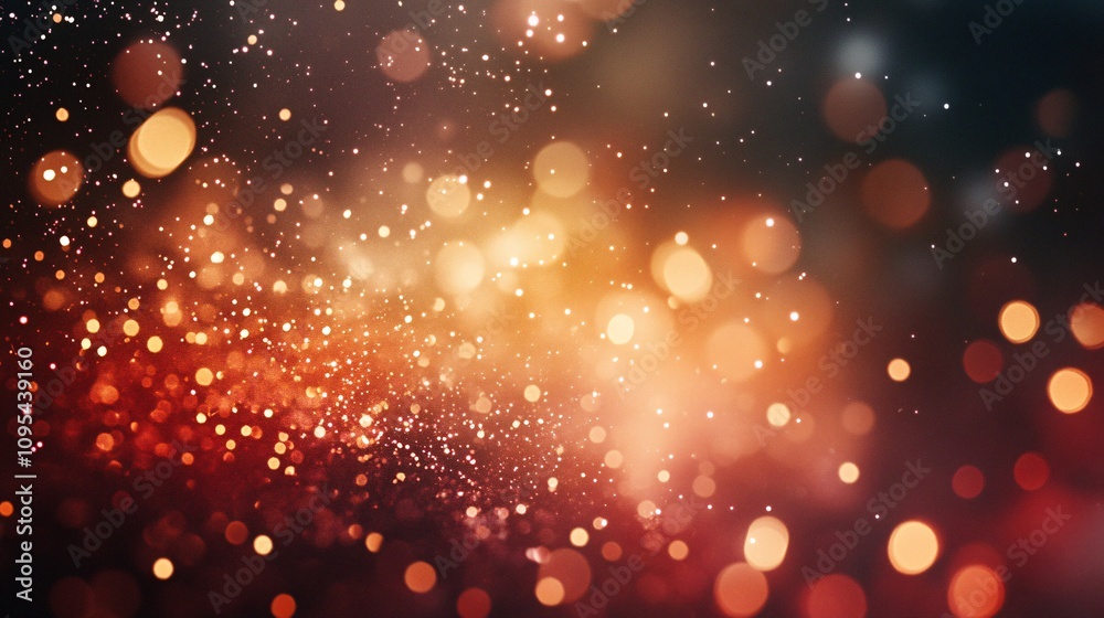 Aufkleber Abstract background with glowing particles and bokeh effect creating festive atmosphere