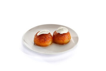 Kemalpaşa dessert with clotted cream on top