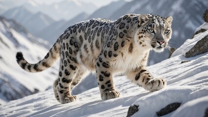 Obraz premium Snow Leopard in the Wild