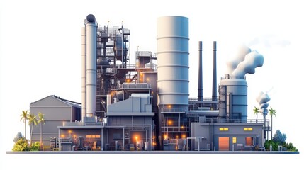 Industrial factory complex  illustration