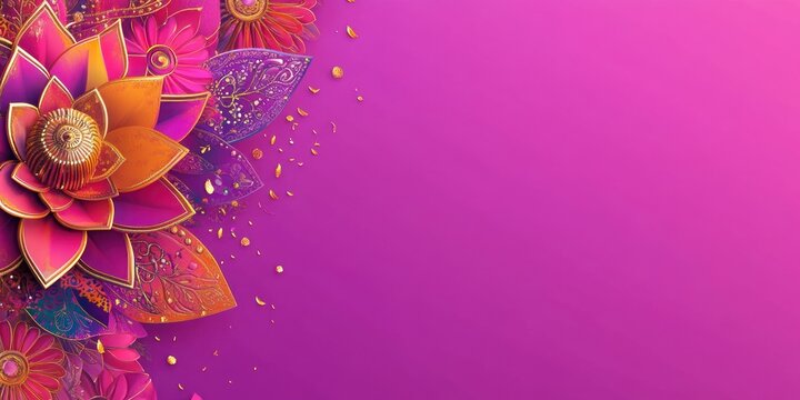 Vibrant Indian mandala design on lilac background ar 168