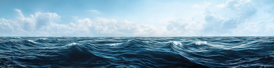 The vast expanse of the ocean stretches out before you, with nothing but the sky above and the gentle rocking of the waves below.
