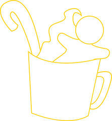 Minimalist Ice Cream Cup Illustration with Gingerbread