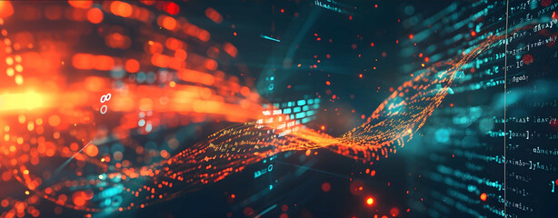 Fototapeta premium An abstract representation of similarity measurements in data science intertwining lines and nodes symbolizing connections in a network bright colors on a