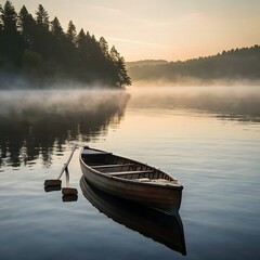 Fototapeta premium Rowing Boat on Lake