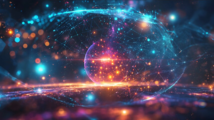 Obraz premium quantum computing with space effects