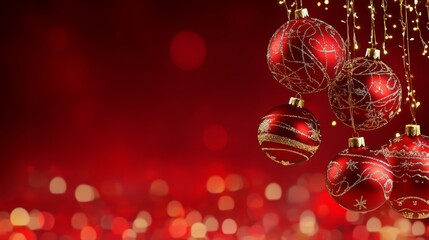 Warm red Christmas backdrop for seasonal designs and greetings