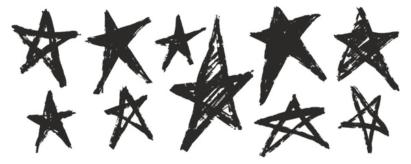 Hand-drawn black stars on white