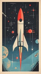 	
Space ship concept invitation template