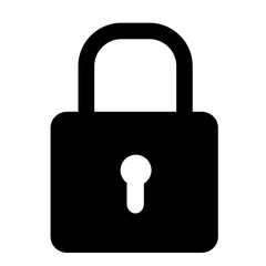 Black isolated icon of locked 