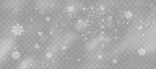 Magical Winter Snowflakes: Transparent Backgrounds and Snowstorm Scenery for January and February Themes