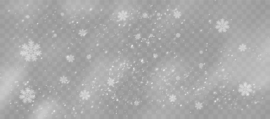 Magical Winter Snowflakes: Transparent Backgrounds and Snowstorm Scenery for January and February Themes