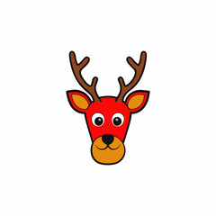 cute deer head vector illustration with text Dad with white background 