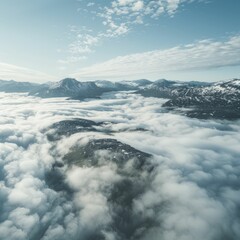 Obraz premium Norway Panoramic view of clouds over plateau in Hardangervidda National Park