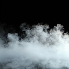 Realistic White Fog, Smoke and Mist Overlay, White Overlay with Black Background.