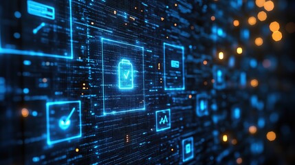 Obraz premium Digital Data Stream: Futuristic Technology Interface