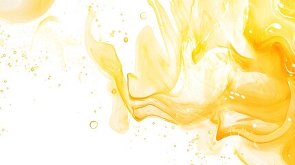 A yellow smoke with black edges, swirling and rising from the bottom of an all-white background