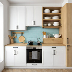 Kitchen cabinet with kitchenwares