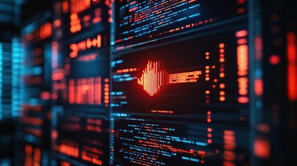 Obraz premium Cybersecurity Data Stream: Digital Key Encryption