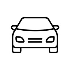 Car front icon in black outline design