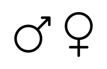 Female symbol icon. Male symbol icon. Woman or girl sign. Man or boy vector sign  © Ray Havertz