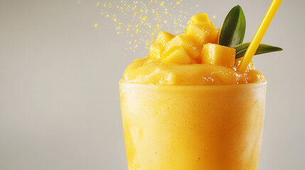 Refreshing Mango Smoothie  Tropical Fruit Drink  Summer Beverage  Healthy Diet