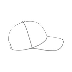Hand drawn kids drawing baseball cap cartoon isolated