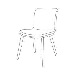Hand drawn kids drawing modern chair cartoon isolated