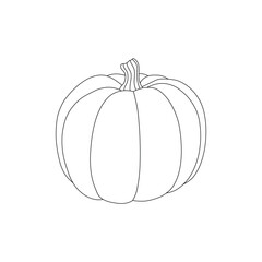 Hand drawn kids drawing pumpkin cartoon isolated