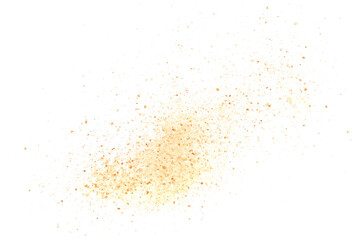 Breadcrumbs flying isolated on white, clipping	