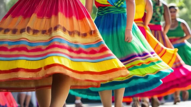 Vibrant traditional african dresses in motion with colorful patterns during festive kwanzaa celebration concept