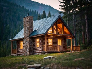Fototapeta premium cabin in the mountains