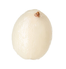 Fresh peeled rambutan isolated on white. Exotic fruit