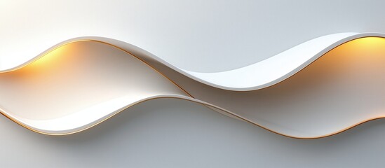 Obraz premium White and gold wave with a light shining on it. The light is on the left side of the wave
