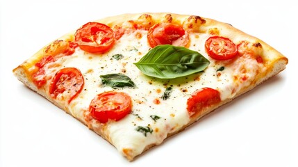 A classic margherita pizza topped with fresh mozzarella, ripe tomatoes, and fragrant basil leaves