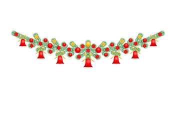 christmas garland isolated on white background