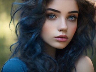 Obraz premium Primer plano de mujer joven y bella