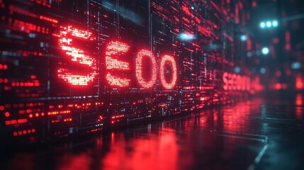 Obraz premium Close-up of red glowing 