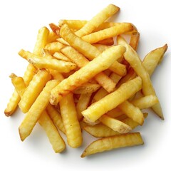 French fries on white background