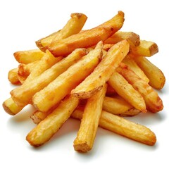French fries isolated on white background.