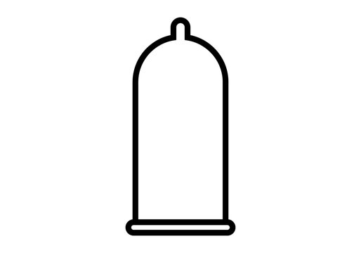 Icono negro de cond&oacute;n o preservativo