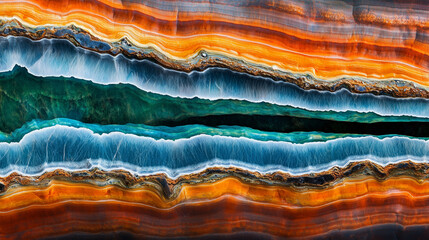 Stunning rock formations filled with colorful minerals, arranged in layered patterns that capture the beauty and complexity of Earth's geology