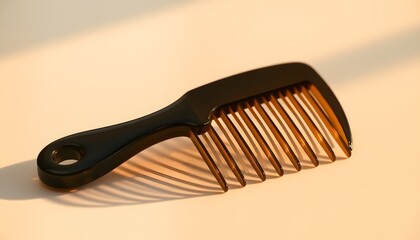 Comb, Grooming Tool, Haircare Essential, Comb on Table, Wooden Comb, Everyday Object, Beauty Tool, Personal Care Item, Minimalist Design, Desk Decor, Styling Accessory, Clean Scene, AI Generated