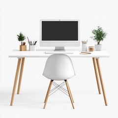 Home office setup inspiration minimalist design modern workspace indoor environment aesthetic view productivity concept