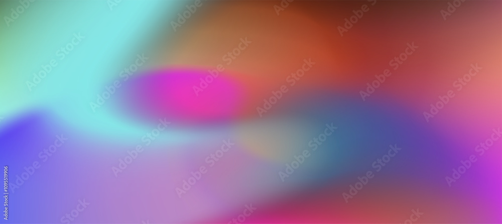Poster vibrant abstract vector illustration featuring a smooth gradient swirl of colors, blending cyan, ora